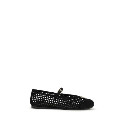 Prada Black Cotton Ballet Flats
