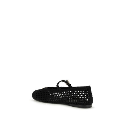 Prada Black Cotton Ballet Flats