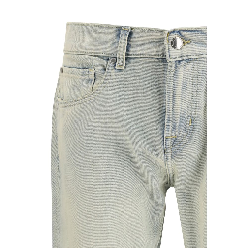 7FOR Cream Cotton Bootcut Jeans
