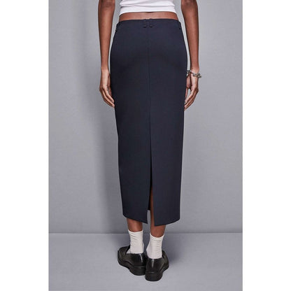 Patrizia Pepe Navy Blue Polyester Midi Skirt