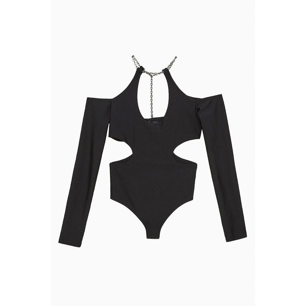 Patrizia Pepe Black Nylon Bodysuit