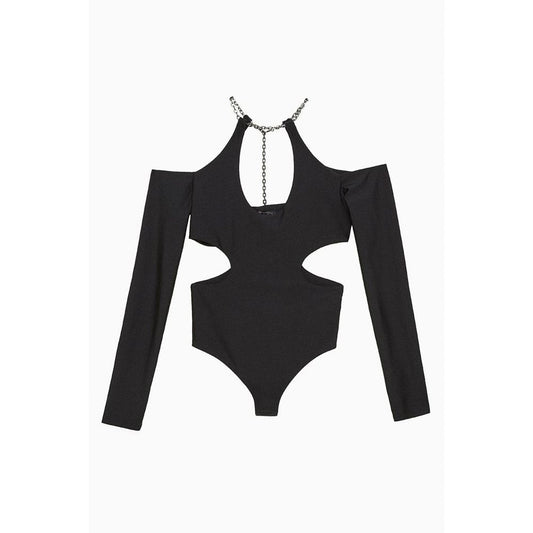 Patrizia Pepe Black Nylon Bodysuit