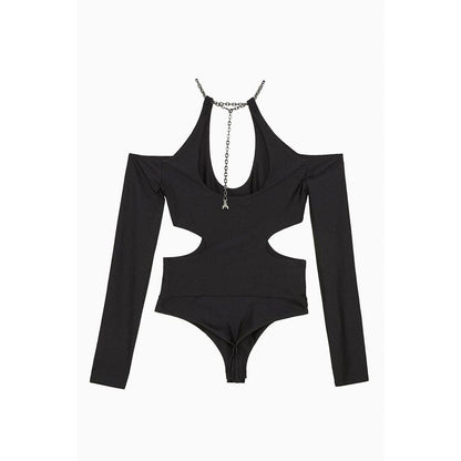 Patrizia Pepe Black Nylon Bodysuit