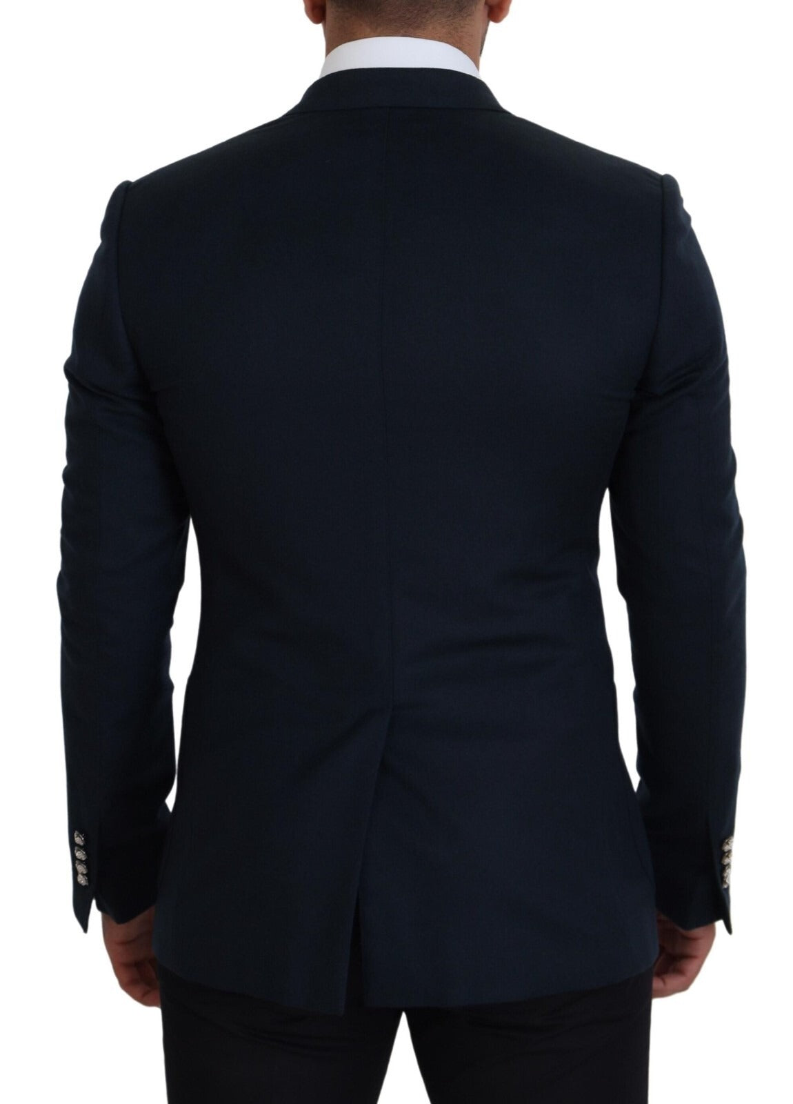 Dolce & Gabbana 9 To 5 Men's Double Breasted Single Cashmere Silk Blazer - Blue