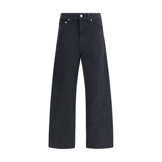 Khaite Black Cotton Straight-Leg Jeans
