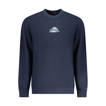 Sweatshirt by Tommy Hilfiger for men in cotton blue features an provocated silhouette, detailed with a provocated and a refined crew neckline for a sophisticated aesthetic.