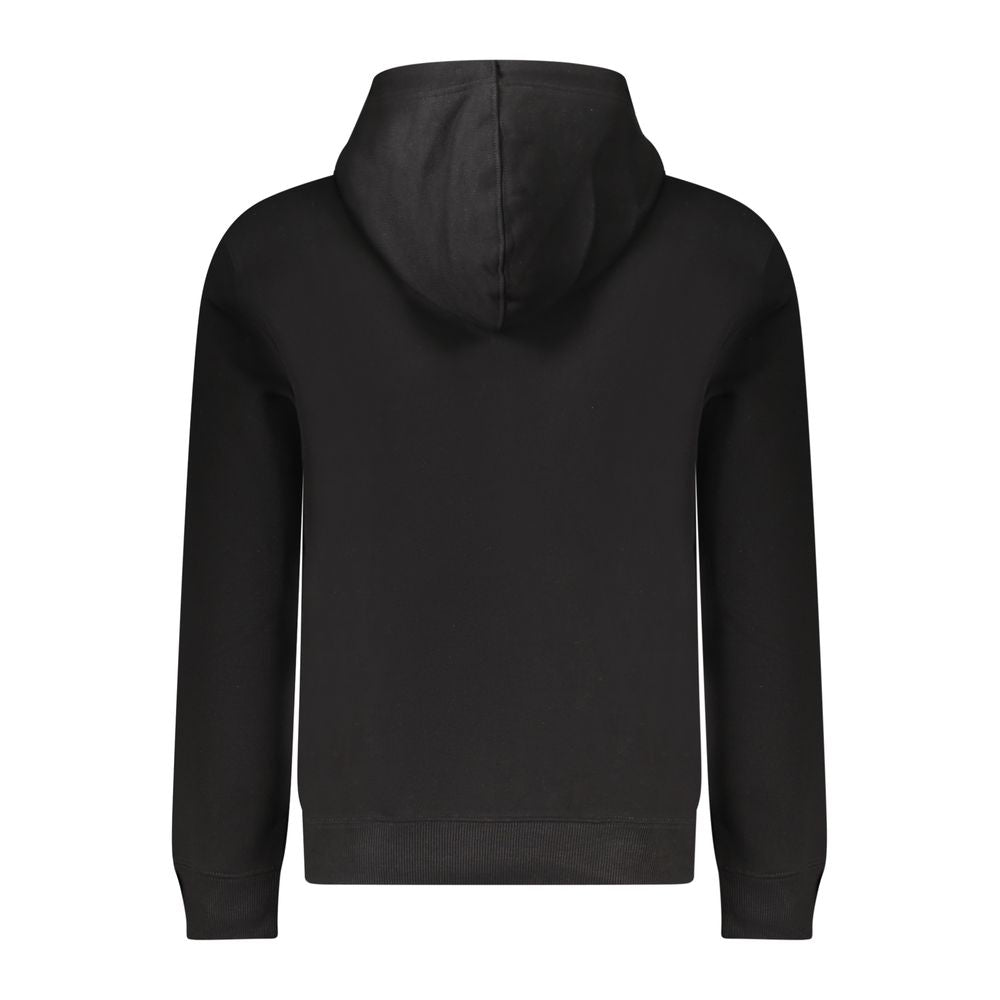 Hooded Sweatshirt Hoodie by Guess Jeans for men in organic cotton & polyester black showcases a city-ready silhouette, artfully detailed with a signature hooded neckline and for a city-ready finish.