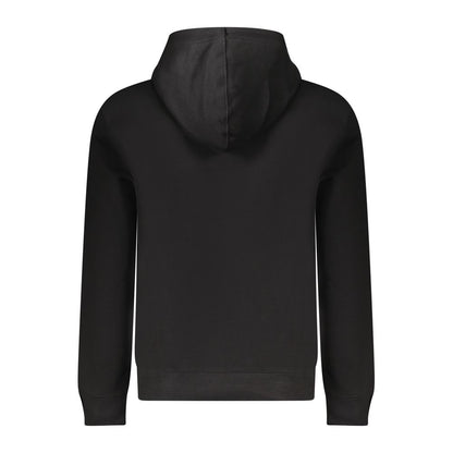 Hooded Sweatshirt Hoodie by Guess Jeans for men in organic cotton & polyester black showcases a city-ready silhouette, artfully detailed with a signature hooded neckline and for a city-ready finish.
