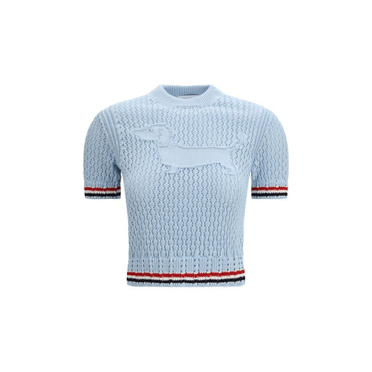 Thom Browne Light Blue Cotton T-Shirt