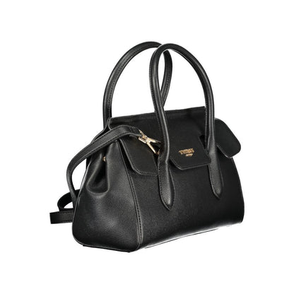 Evening Tote Handbag by Twinset for women in polyurethane black features a refined silhouette, showcasing a secure snap, organized cardholder, and versatile shoulder-strap & adjustable-strap for a refined finish.