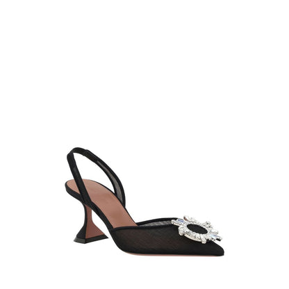 Amina Muaddi Black Polyester Pumps