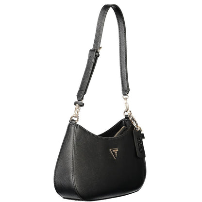 Handbag by Guess Jeans for women in polyethylene black presents a ornamental silhouette, showcasing a secure zipper, ample internal-pockets & cardholder, and versatile shoulder-strap & adjustable-strap for a ornamental finish.