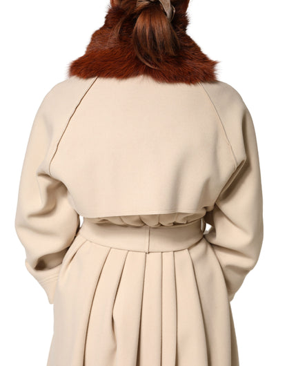 Dolce & Gabbana Brown Mink Fur Collar Women Neck Wrap 60cm x 14cm  Scarf