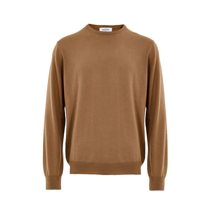 Sweatshirt by Gran Sasso for men in cashmere & viscose brown showcases a slouchy chic silhouette, artfully detailed with a slouchy chic round neckline and for a slouchy chic finish.