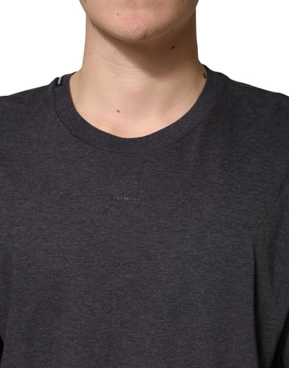 Dolce & Gabbana Men's Regular Fit Short-Sleeve Crew Neck Cotton T-Shirt - Dark Gray