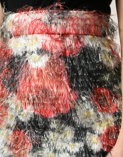 Dolce & Gabbana Women's Pencil Faux Fur & Silk Midi Skirt - Multicolor Patterned Floral