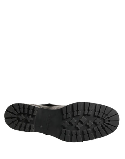 Dolce & Gabbana Metallic Silver Leather Buckle Ankle Boots Shoes