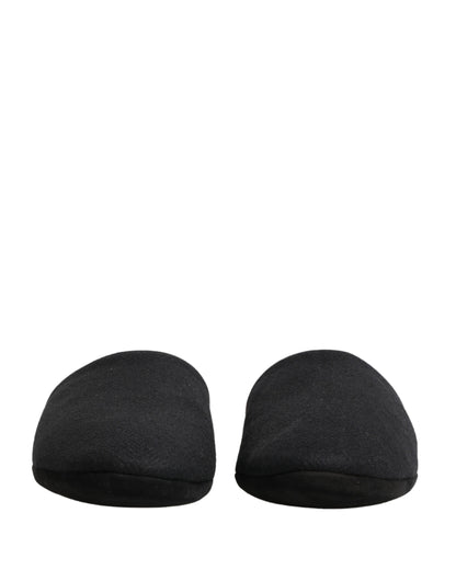 Dolce & Gabbana Men's Cashmere Rubber & Wool Flat Slip-On Slider Shoes - Black Red Signature