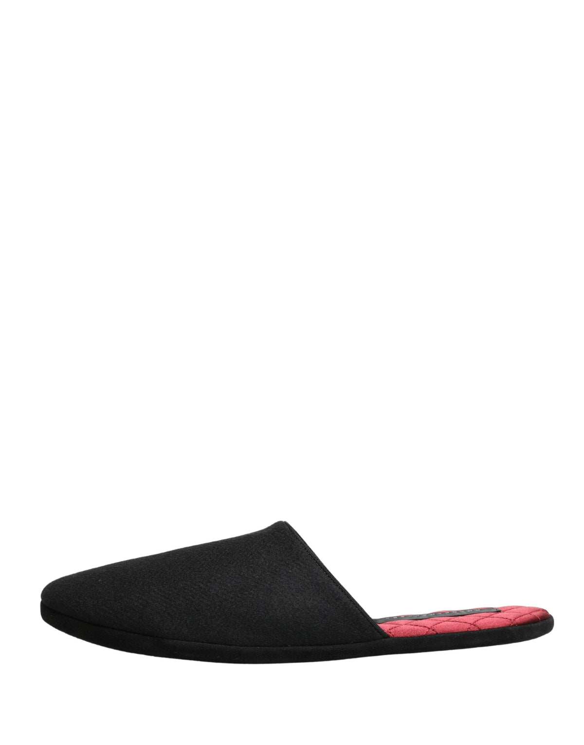 Dolce & Gabbana Men's Cashmere Rubber & Wool Flat Slip-On Slider Shoes - Black Red Signature