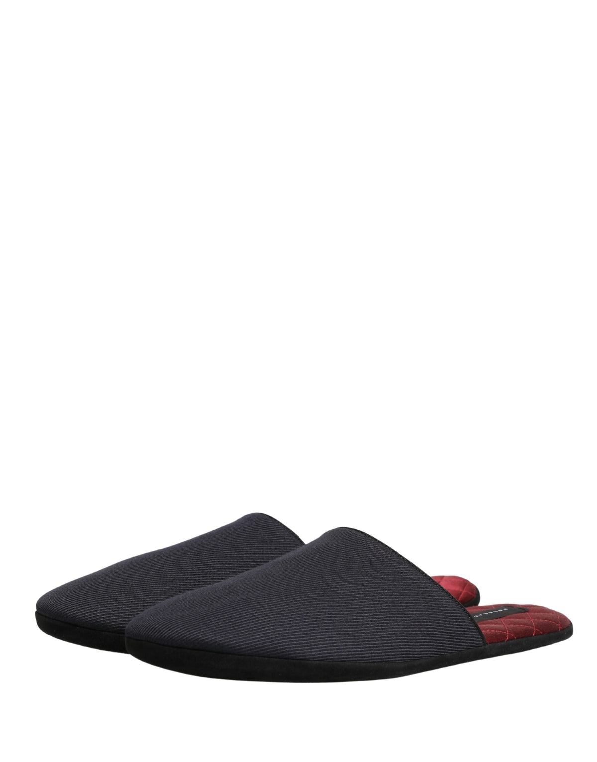 Dolce & Gabbana Men's Cotton Rubber & Wool Flat Slip-On Slider Shoes - Navy Red Chevron Signature