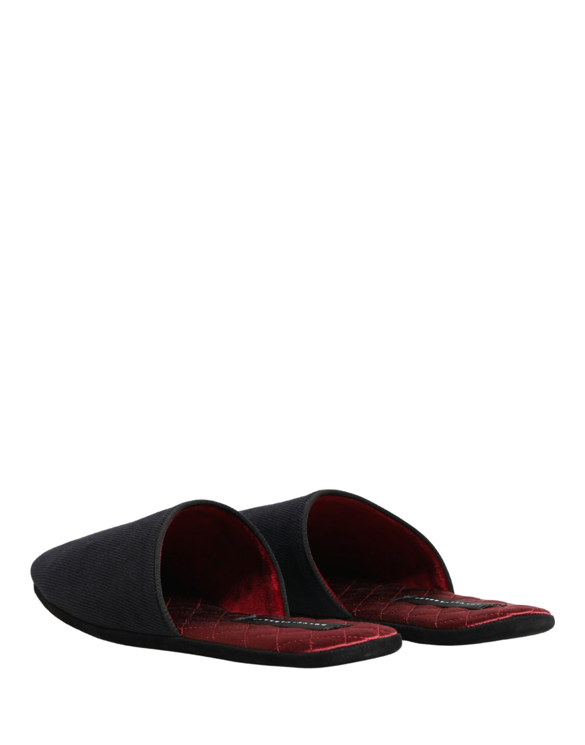 Dolce & Gabbana Men's Cotton Rubber & Wool Flat Slip-On Slider Shoes - Navy Red Chevron Signature