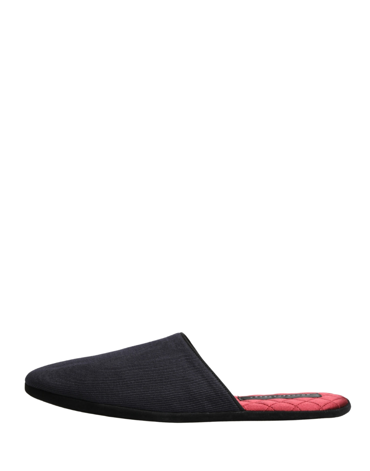 Dolce & Gabbana Men's Cotton Rubber & Wool Flat Slip-On Slider Shoes - Navy Red Chevron Signature