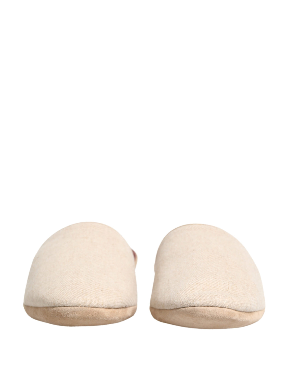 Dolce & Gabbana Men's Wool Flat Slip-On Slider Shoes - Beige Natural Red Signature