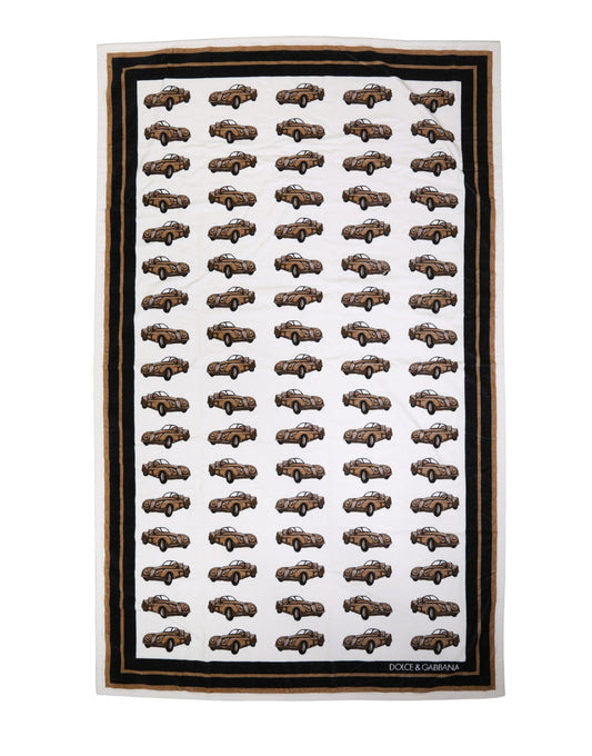 Dolce & Gabbana Cotton Beach Towel - White Print