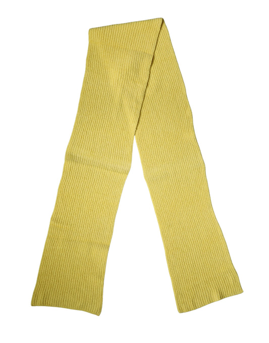 Dolce & Gabbana Yellow Cotton Knitted Neck Foulard 270cm x 31cm  Men Scarf