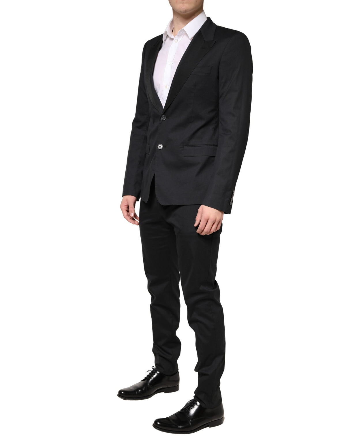 Dolce & Gabbana Men's Slim Cotton Silk Nylon & Viscose Pant Suit - Black