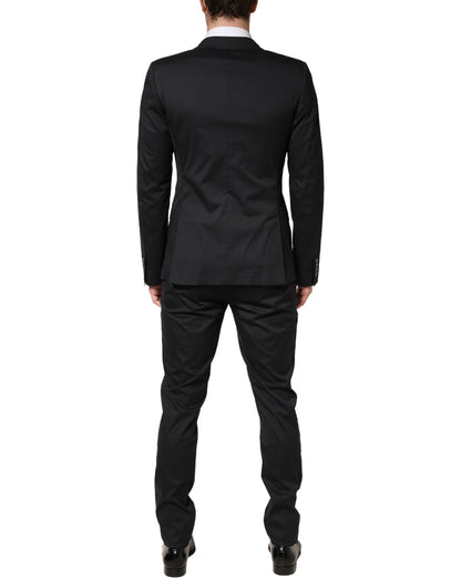 Dolce & Gabbana Men's Slim Cotton Silk Nylon & Viscose Pant Suit - Black