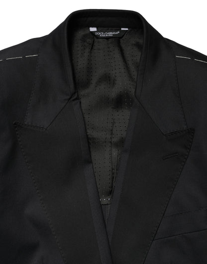 Dolce & Gabbana Men's Slim Cotton Silk Nylon & Viscose Pant Suit - Black