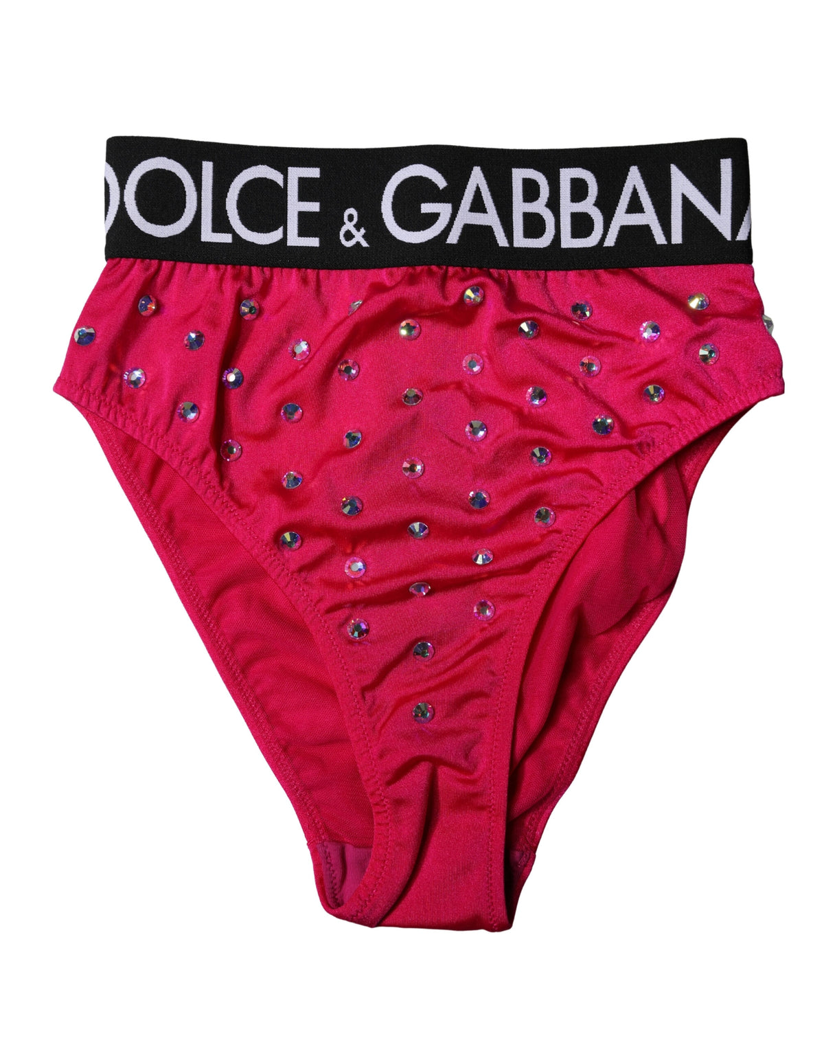 Dolce & Gabbana Women's High Rise Stretch Nylon Underpants Briefs - Black Pink