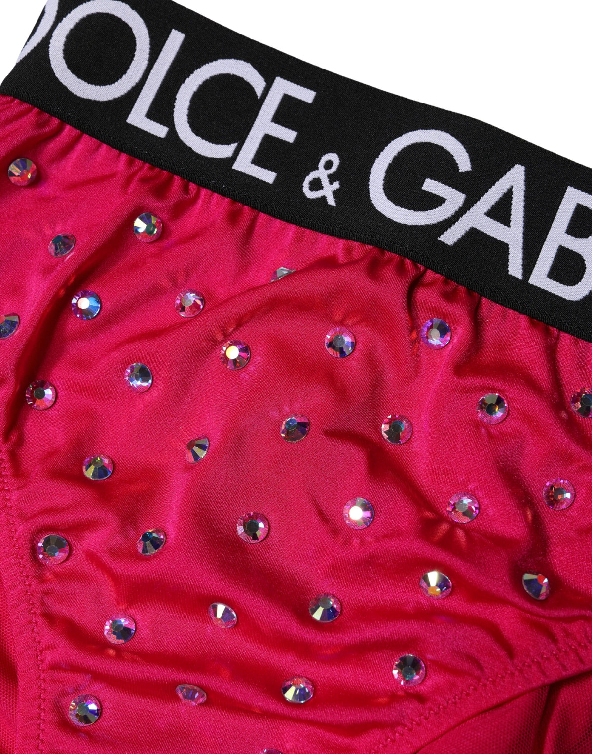Dolce & Gabbana Women's High Rise Stretch Nylon Underpants Briefs - Black Pink