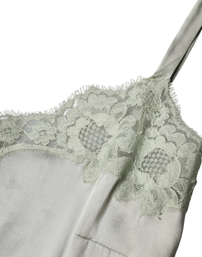 Dolce & Gabbana Women's Cotton Silk Nylon & Lace Pajamas - Green Floral