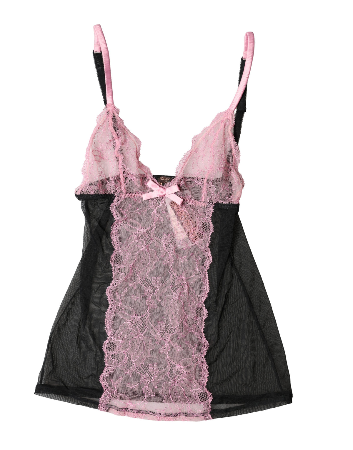 Roberto Cavalli Women's Nylon Viscose & Lace Pajamas - Black Pink Floral