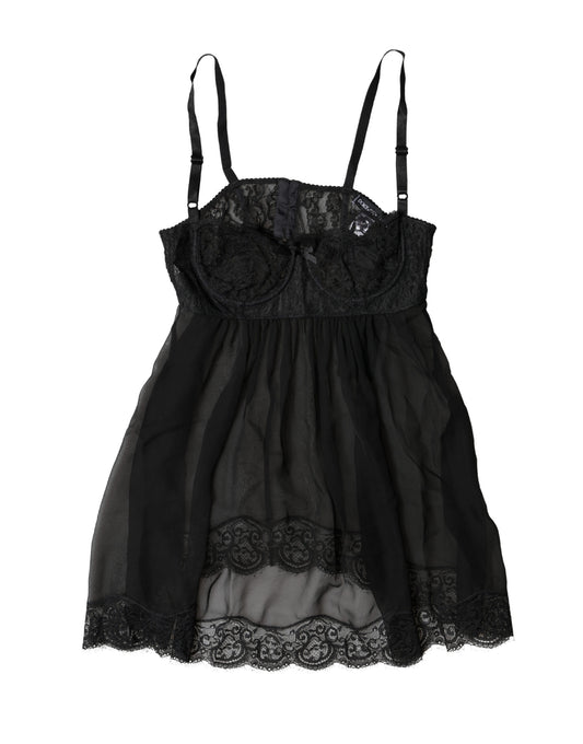 Dolce & Gabbana Women's Cotton Nylon Rayon & Silk Pajamas - Black Floral
