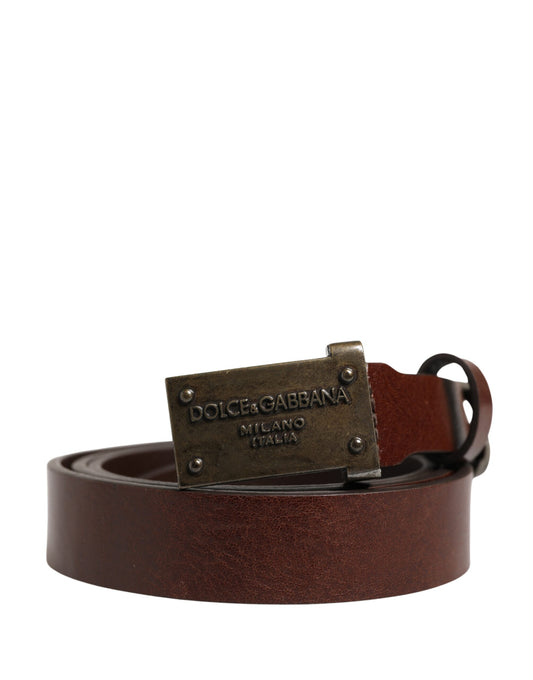 Dolce & Gabbana Calf Leather Belt - Brown