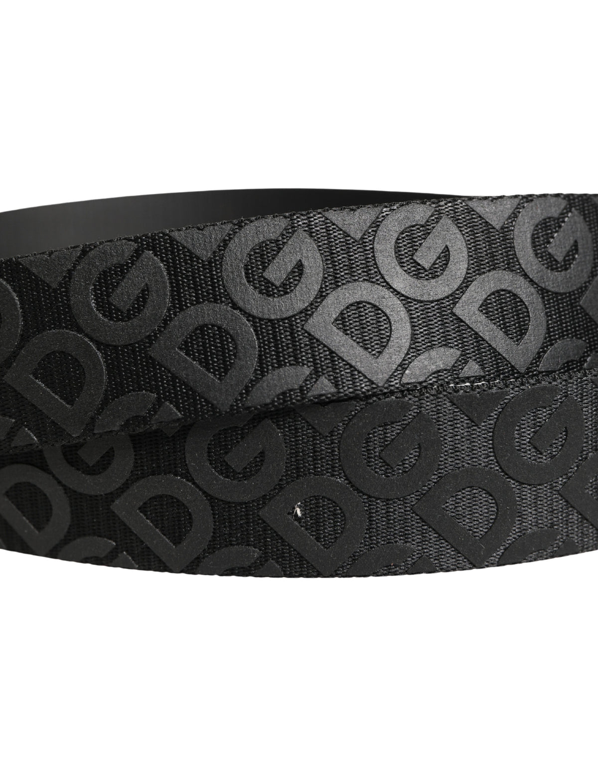 Dolce & Gabbana Polyester & Calf Leather Belt - Black Silver Monogram