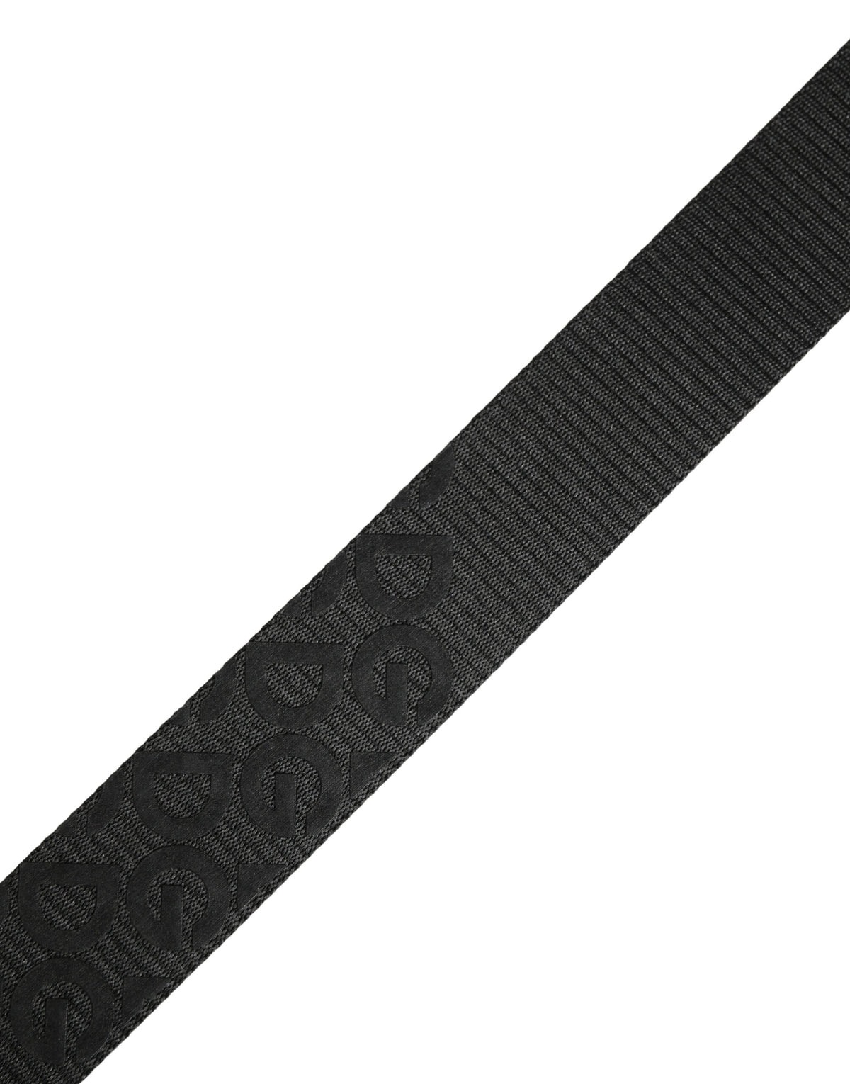 Dolce & Gabbana Polyester & Calf Leather Belt - Black Silver Monogram