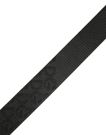 Dolce & Gabbana Polyester & Calf Leather Belt - Black Silver Monogram
