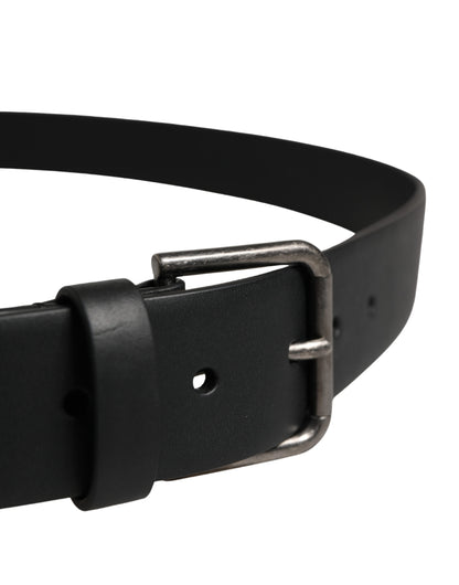 Dolce & Gabbana Calf Leather Belt - Black Silver