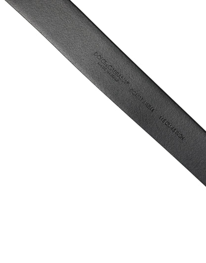 Dolce & Gabbana Calf Leather Belt - Black Silver