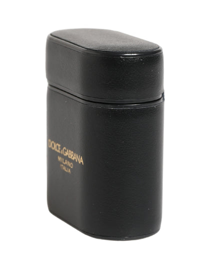 Dolce & Gabbana Calf Leather Earbuds Carrying Case - Black Print