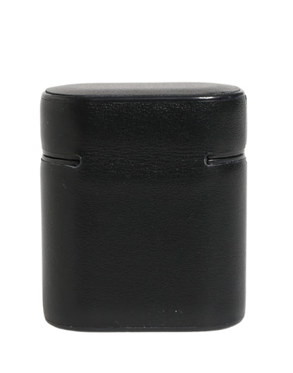 Dolce & Gabbana Calf Leather Earbuds Carrying Case - Black Print