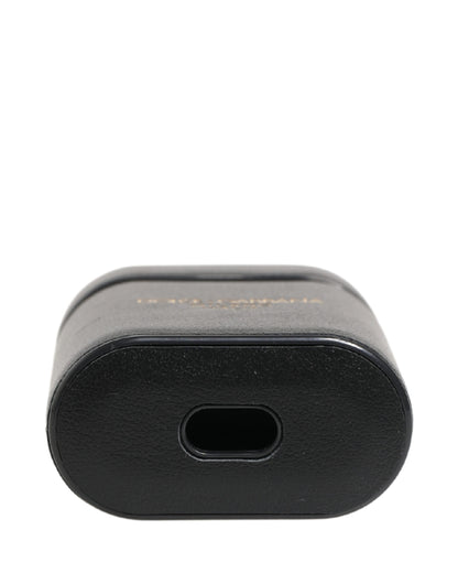 Dolce & Gabbana Calf Leather Earbuds Carrying Case - Black Print