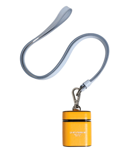 Dolce & Gabbana Polyurethane & Calf Leather Earbuds Carrying Case - Yellow