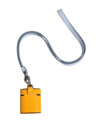 Dolce & Gabbana Polyurethane & Calf Leather Earbuds Carrying Case - Yellow