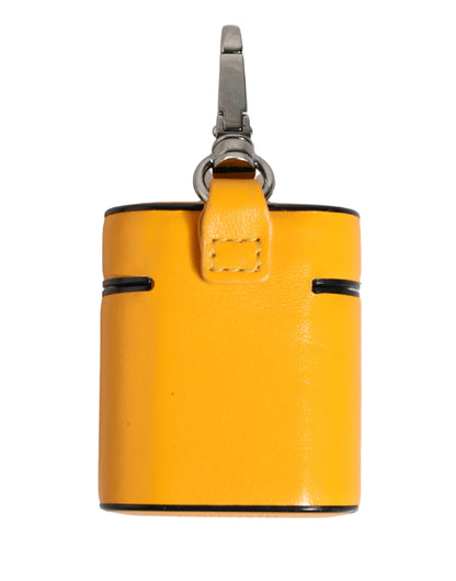 Dolce & Gabbana Polyurethane & Calf Leather Earbuds Carrying Case - Yellow
