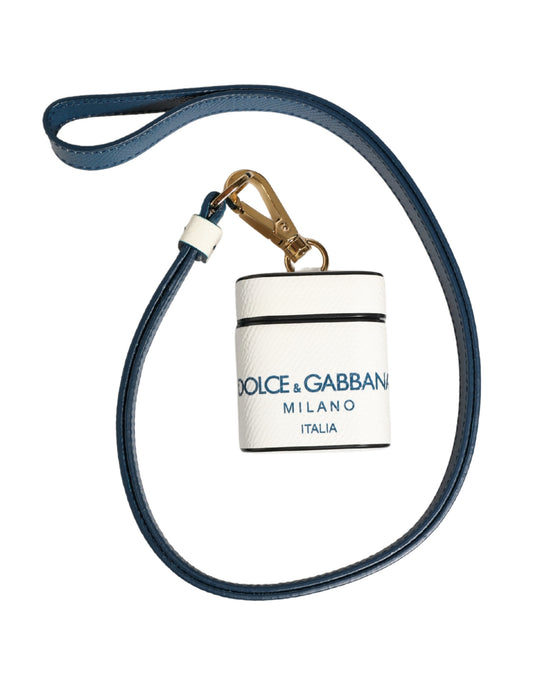 Dolce & Gabbana Polyurethane & Calf Leather Earbuds Carrying Case - White